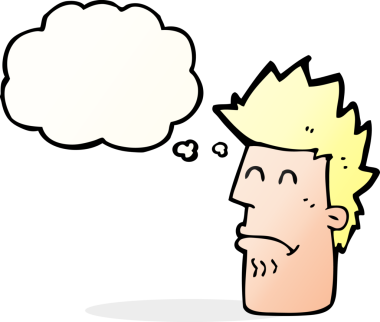 Bir insan tarafından çizilmiş düşünce balonuyla kendini hasta hisseden bir çizgi film adamı.