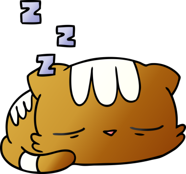 Bir insan tarafından çizilmiş sevimli kawaii kedisinin serbest çizim çizimi