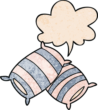 Bir insan tarafından çizilmiş eski moda konuşma baloncuklu çizgi film yastıkları.