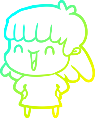 Bir insan tarafından çizilmiş bir karikatür kadın çizimi.