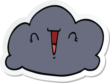 Bir insan tarafından çizilmiş bir karikatür bulutunun etiketi