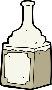 Bir insan tarafından çizilmiş viski şişesi.