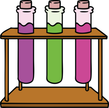 İnsan eliyle çizilmiş bir bilim test tüpü karalaması.