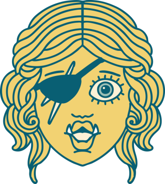 Retro Dövme Biçimli Ork karakteri bir insan tarafından çizilmiş