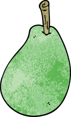 Bir insan tarafından çizilmiş taze armut.