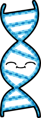 Bir insan tarafından çizilmiş bir DNA ipliğinin çizgi romanı.
