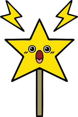 Bir insan tarafından çizilmiş sihirli bir değnek.