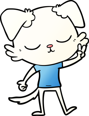 Bir insan tarafından çizilmiş şirin bir çizgi film köpeği.