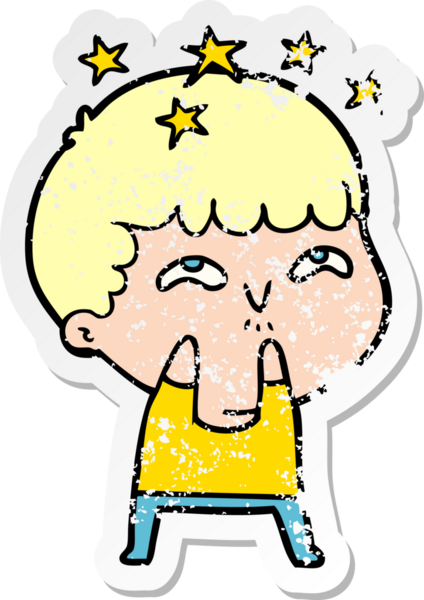 Bir çizgi filmin sıkıntılı çıkartması Bir insan tarafından çizilmiş hayret verici bir çocuk