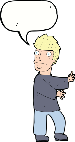 Bir insan tarafından çizilmiş konuşma balonlu sinirli bir adam.