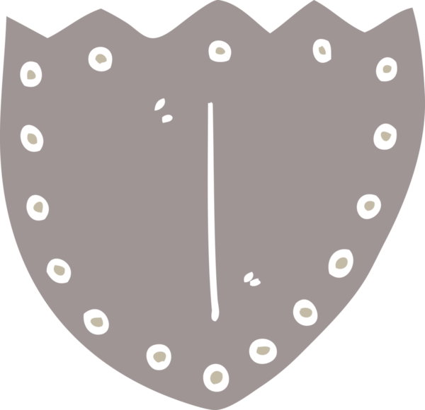Bir insan tarafından çizilmiş düz renkli karikatür kalkanı