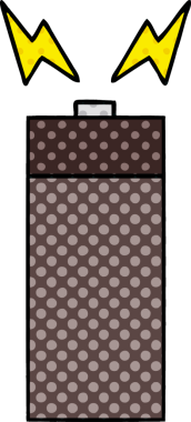 Bir insan tarafından çizilmiş eski bir bataryanın çizgi roman tarzı