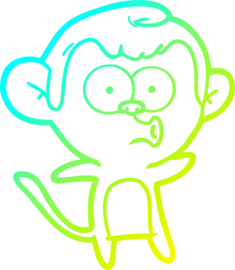 Bir insan tarafından çizilen soğuk gradyan çizgi çizimi bir maymunu şaşırttı