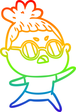 Gökkuşağı gradyan çizimi bir insan tarafından çizilmiş bir çizgi film.