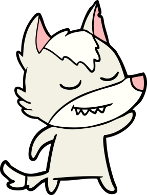 Bir insan tarafından çizilmiş dost canlısı bir kurt.