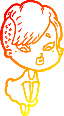 Bir çizgi film karakteri, bir insan tarafından çizilmiş bir kızı şaşırttı.