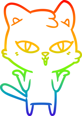 gökkuşağı gradyanı çizimi bir insan tarafından çizilmiş çizgi film kedisi