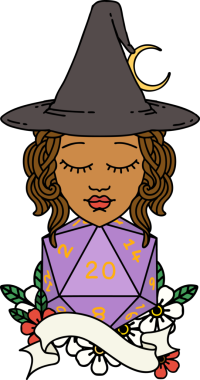 Retro Dövme Tarzı İnsan Büyücüsü Doğal 20 zar atışıyla Bir insan tarafından çizilmiş