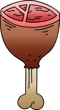 bir insan tarafından çizilmiş gölgelenmiş garip et kemiği.