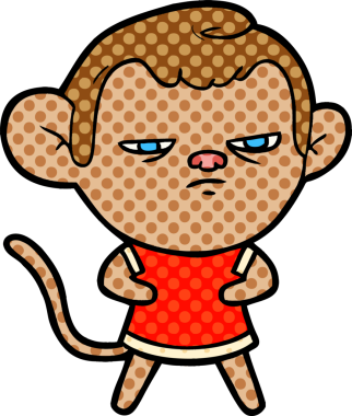 Bir insan tarafından çizilmiş çizgi maymun.