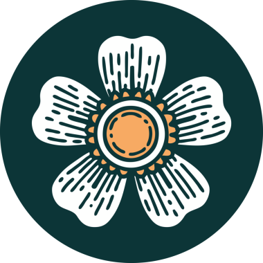 Bir insan tarafından çizilmiş bir çiçeğin ikonik dövme şekli