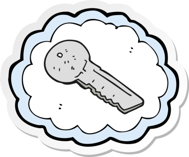 Bir insan tarafından çizilmiş çizgi film kapısının anahtarı.