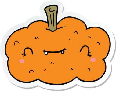 Bir insan tarafından çizilmiş bir balkabağı çıkartması.