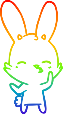 gökkuşağı gradyan çizimi bir insan tarafından çizilmiş meraklı tavşan çizgi filmi