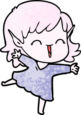 Bir insan tarafından çizilmiş bir elf kızı.