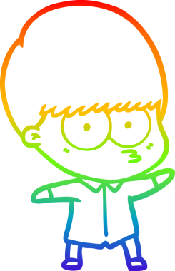 gökkuşağı gradyan çizimi bir insan tarafından çizilmiş meraklı bir çizgi film çocuğu