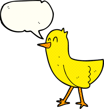 Bir insan tarafından çizilmiş serbest çizilmiş çizgi roman konuşma balonu çizgi film kuşu