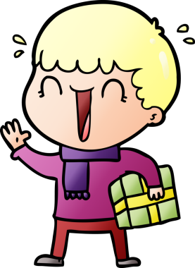 Bir insan tarafından çizilmiş, gülen karikatür adamı.