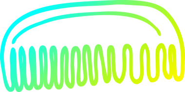 Bir insan tarafından çizilmiş plastik bir tarağın soğuk gradyan çizgisi.