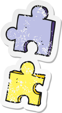 Bir çizgi filmin gerilimli retro yapıştırması bir insan tarafından çizilmiş.