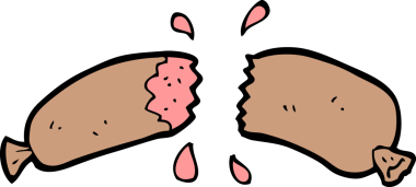 Bir insan tarafından çizilmiş sosis.