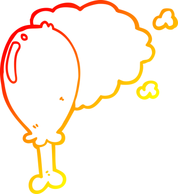 Bir insan tarafından çizilmiş tavuk bacağının çizgi çizimi.