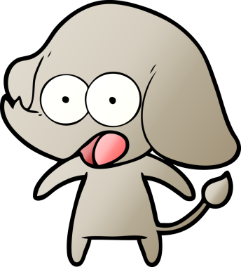 Bir insan tarafından çizilmiş şirin bir fil.