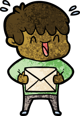 Bir insan tarafından çizilmiş gülen çocuk.