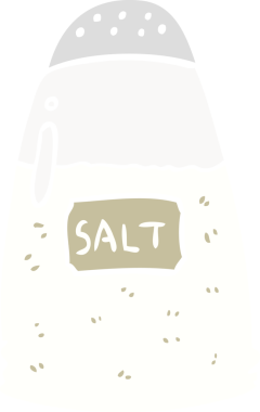 Bir insan tarafından çizilmiş düz renk çizgi film tuzu