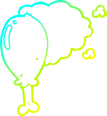 Bir insan tarafından çizilmiş tavuk budu çizgi çizimi.