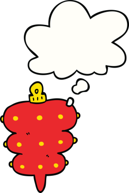 Bir insan tarafından çizilmiş düşünce baloncuklu bir noel süslemesi.