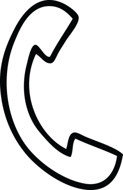 Bir insan tarafından çizilmiş bir telefon ahizesinin çizgi çizimi