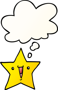 Düşünce baloncuğu olan çizgi film yıldızı bir insan tarafından çizilmiş.