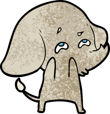 Bir insan tarafından çizilmiş karikatür fili