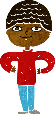 Bir insan tarafından çizilmiş gururlu bir adam.