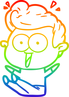 Bir insan tarafından çizilmiş gökkuşağı gradyan çizgi çizimi.