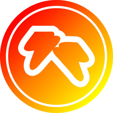 Bir insan tarafından çizilmiş sıcak eğimli dairesel simge yıldırımları