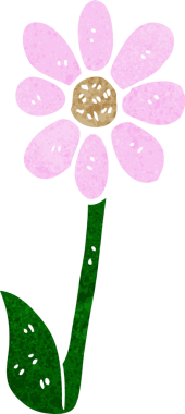 Bir insan tarafından çizilmiş karikatür çiçeği