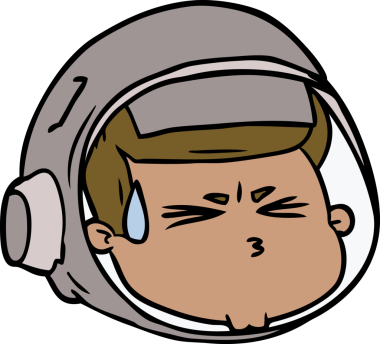 Bir insan tarafından çizilmiş astronot yüzü.