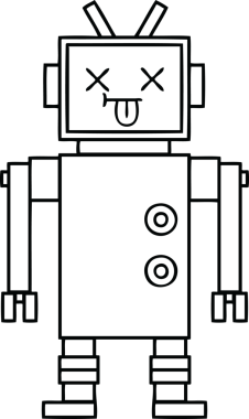 Bir insan tarafından çizilmiş robot çizimi